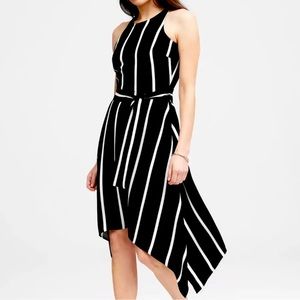 Banana Republic Stripe Tie Waist Fit-and-Flare Dress